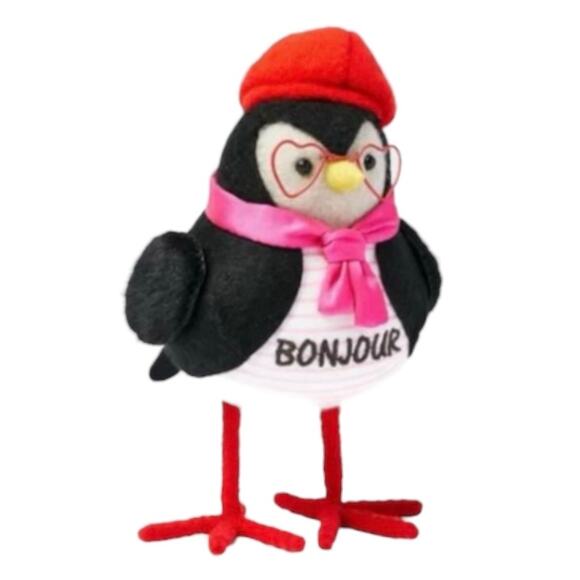 NEW Spritz Featherly Friends Cherie Felt Bird Valentine’s Bonjour - Picture 1 of 1